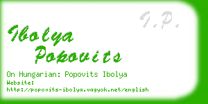 ibolya popovits business card